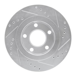 Audi A6 Quattro Brake Rotor (1) - Rear Left - R1 Concepts - Drilled & Slotted - Silver - `99-`05